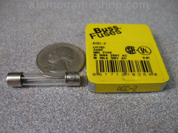 (image for) 2 Amp Fuse, Box of 5 Bussmann AGC, Fast Blow 250v - Click Image to Close