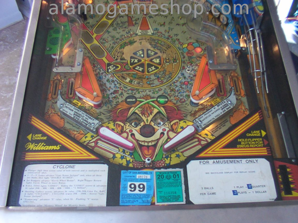 (image for) Cyclone pinball by Williams 1988