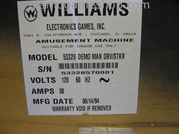 (image for) Demolition Man - Williams Pinball 1994