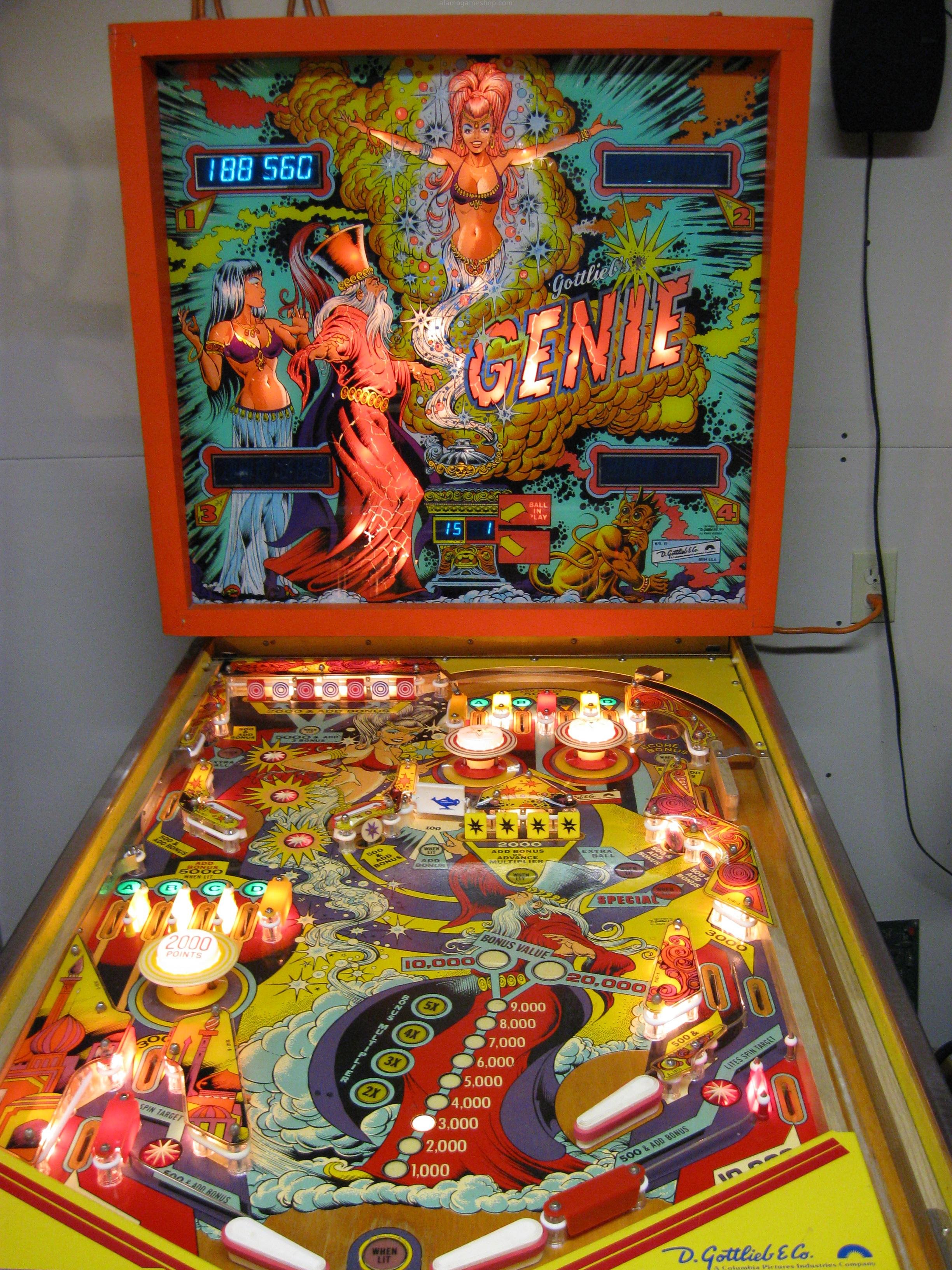 (image for) Genie pinball by Gottlieb 1979