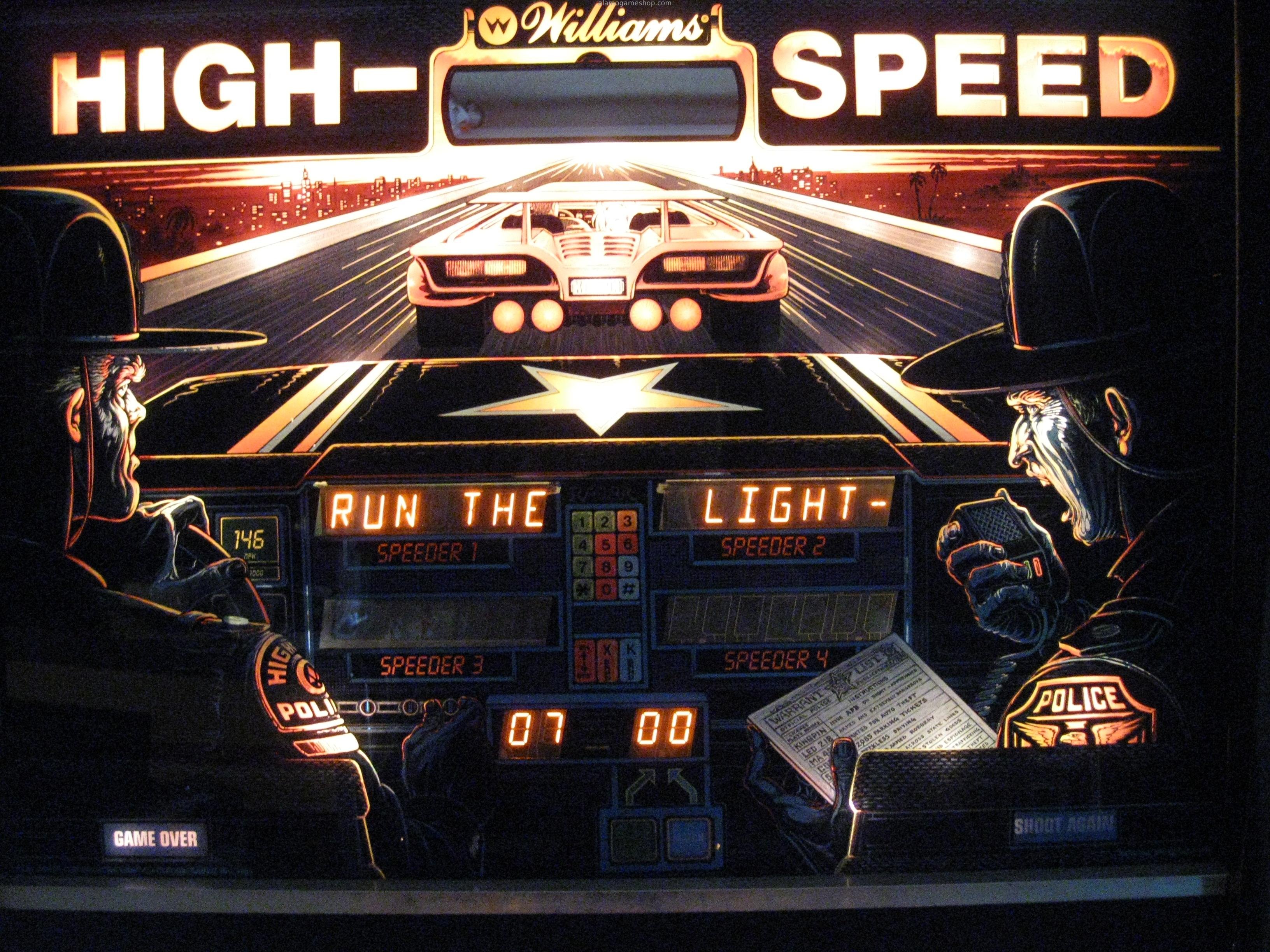 (image for) High Speed Pinball by Williams 1986