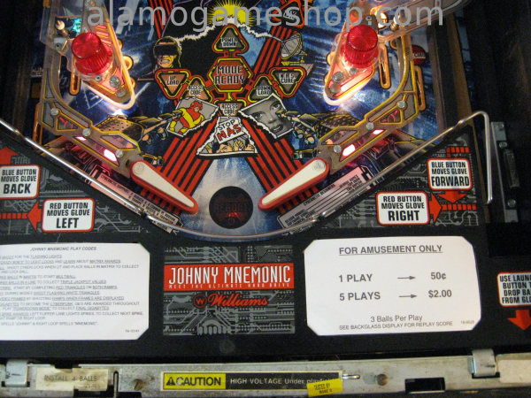 (image for) Johnny Mnemonic Pinball by Williams 1995