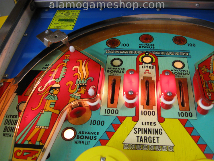 (image for) Aztec pinball by Williams 1976