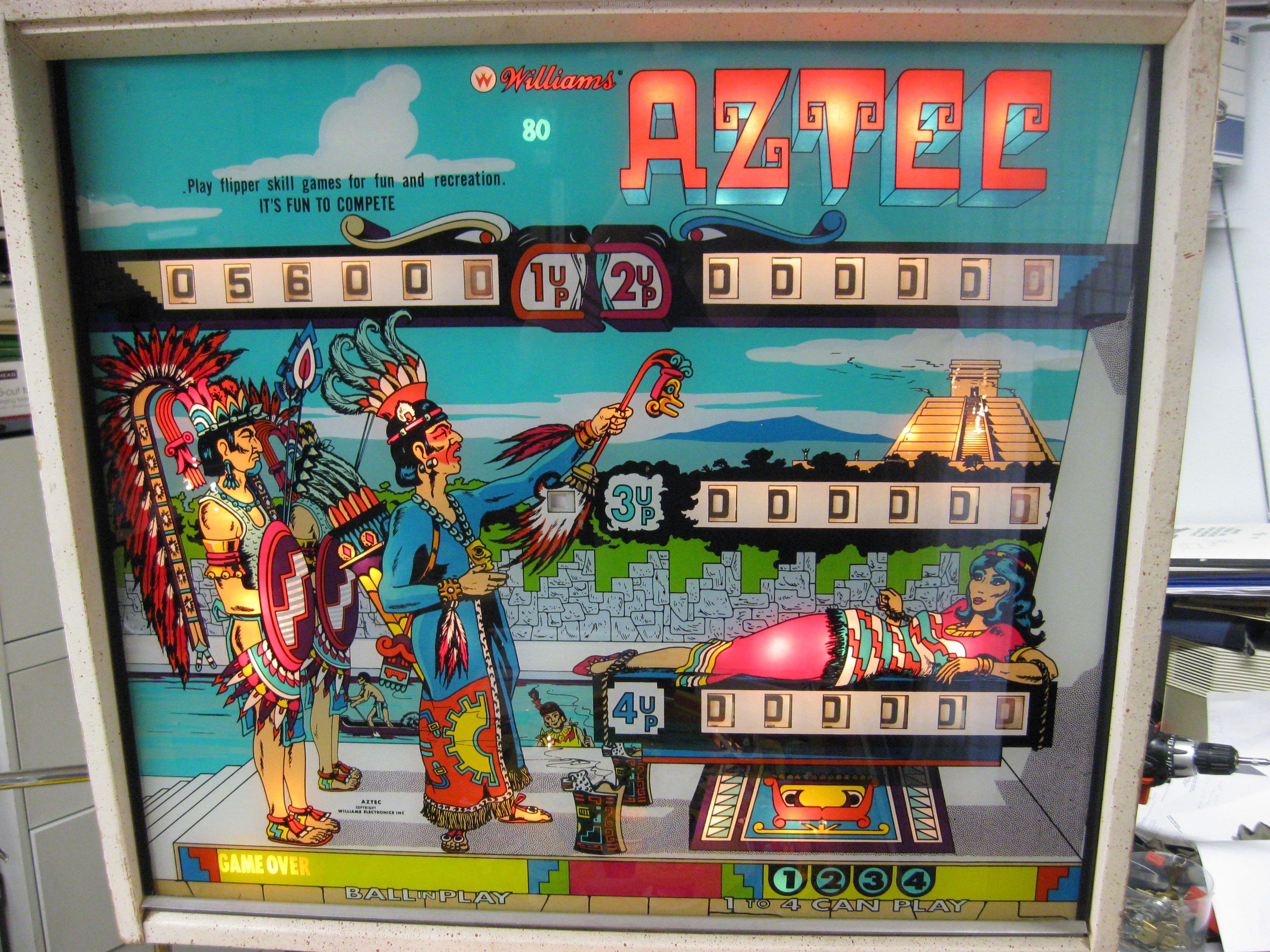 (image for) Aztec pinball by Williams 1976