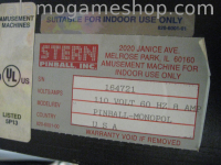 (image for) Monopoly pinball by Stern 2001
