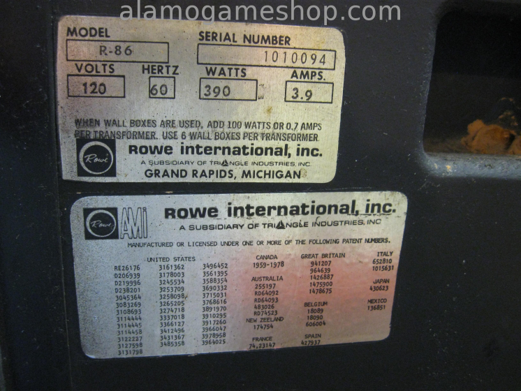 (image for) Rowe model R86 Jukebox 1982