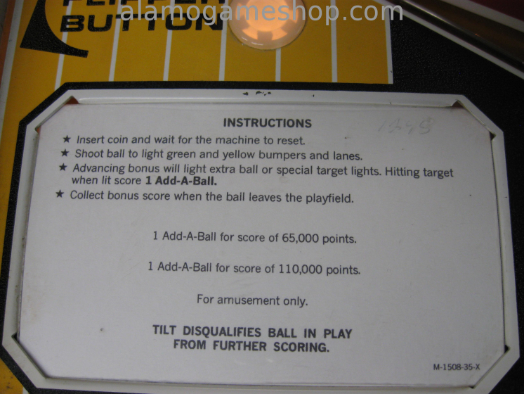 (image for) Sky Kings EM pinball by Bally 1973