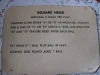 (image for) Square Head pinball by Gottlieb 1963