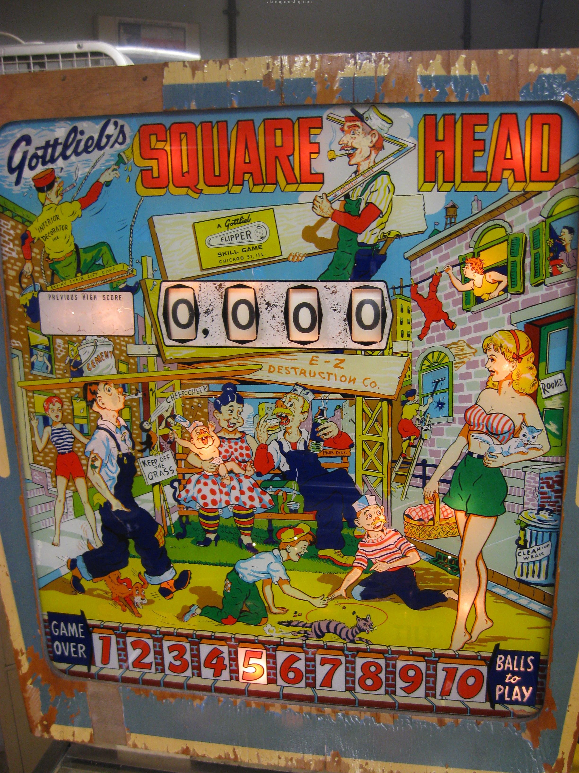 (image for) Square Head pinball by Gottlieb 1963