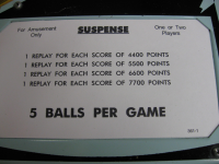 Suspense EM pinball by Williams 1969