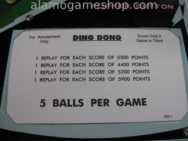 (image for) Ding Dong EM Pinball by Williams 1968