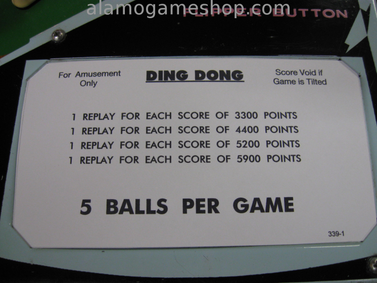 (image for) Ding Dong EM Pinball by Williams 1968