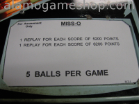(image for) Miss-O EM pinball by Williams 1969