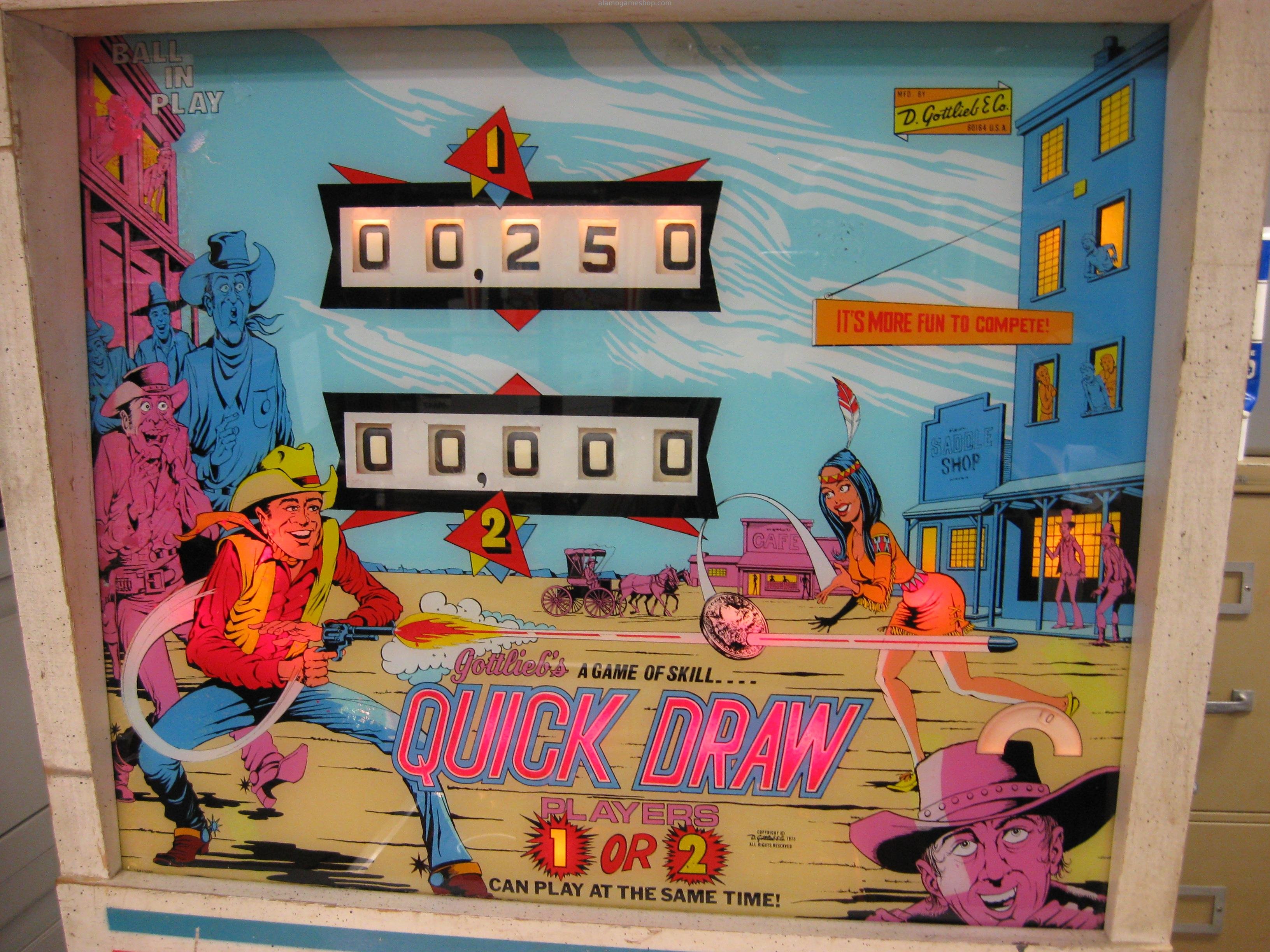 (image for) Quick Draw pinball by Gottlieb 1975