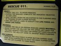 (image for) Rescue 911 pinball by Premier/Gottlieb