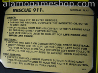 (image for) Rescue 911 pinball by Premier/Gottlieb