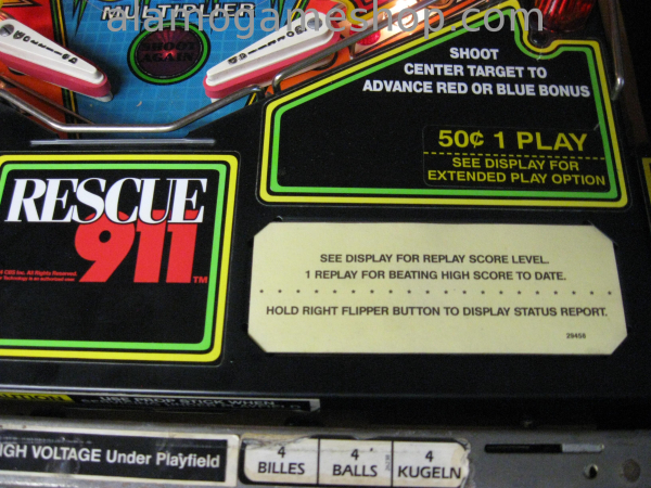 (image for) Rescue 911 pinball by Premier/Gottlieb