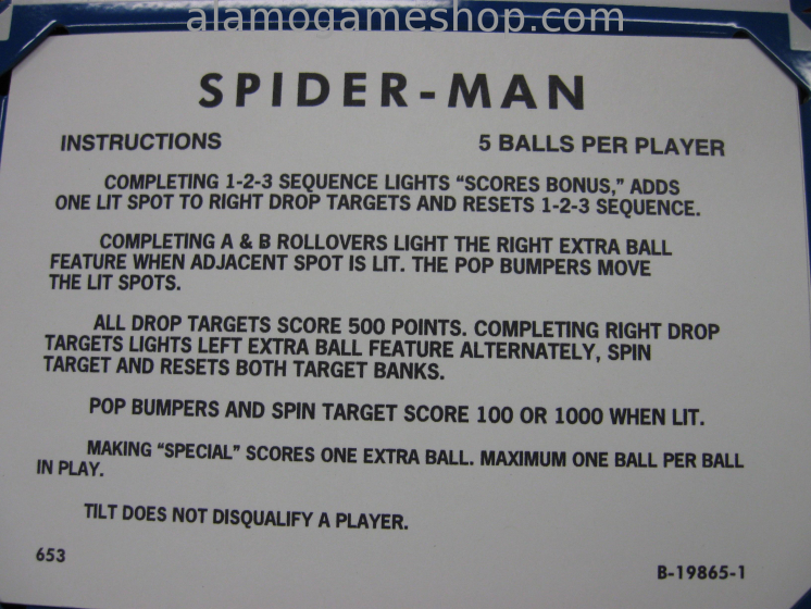 (image for) The Amazing Spiderman pinball by Gottlie