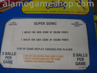 (image for) Supersonic pinball by Bally 1979