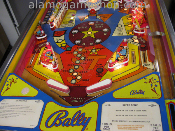 (image for) Supersonic pinball by Bally 1979