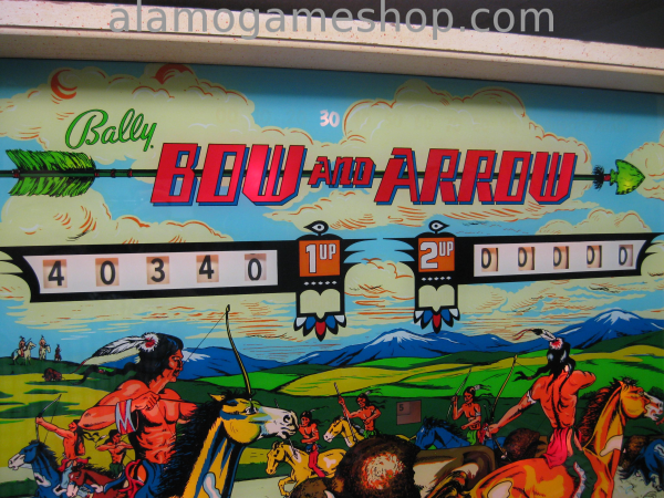 (image for) Bow and Arrow pinball by Bally 1974