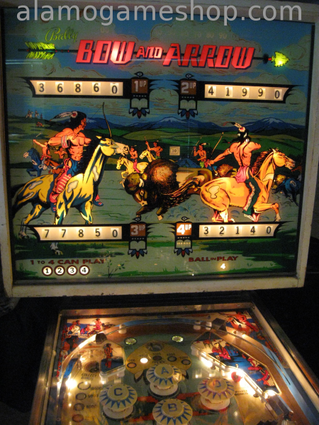 (image for) Bow and Arrow pinball by Bally 1974