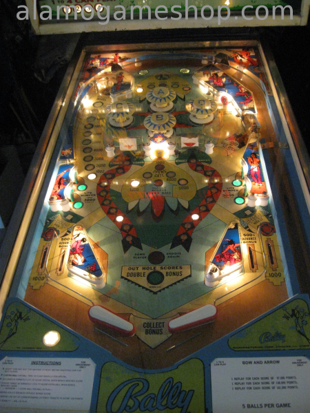 (image for) Bow and Arrow pinball by Bally 1974