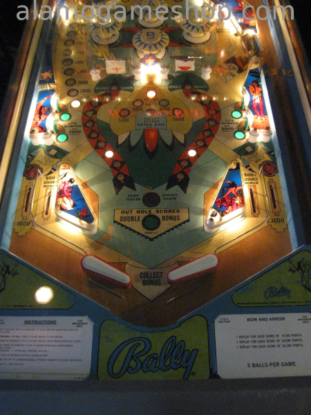 (image for) Bow and Arrow pinball by Bally 1974