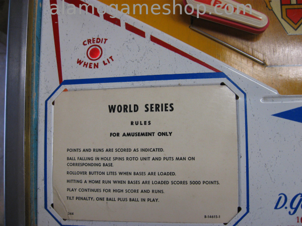 (image for) World Series Pinball by Gottlieb 1972