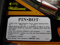 Pinbot pinball by Williams 1986