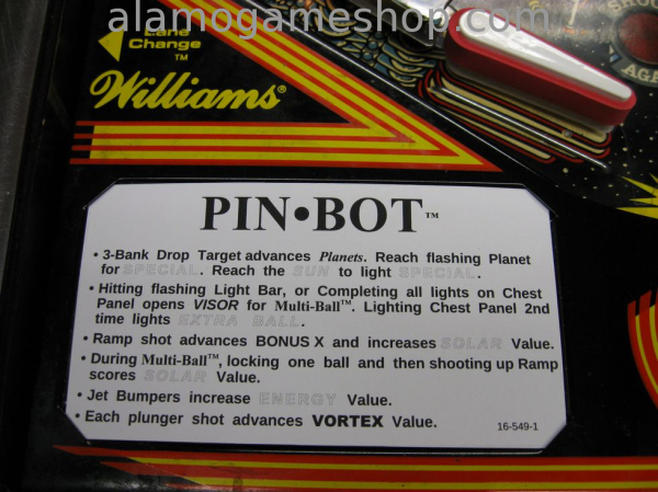 (image for) Pinbot pinball by Williams 1986