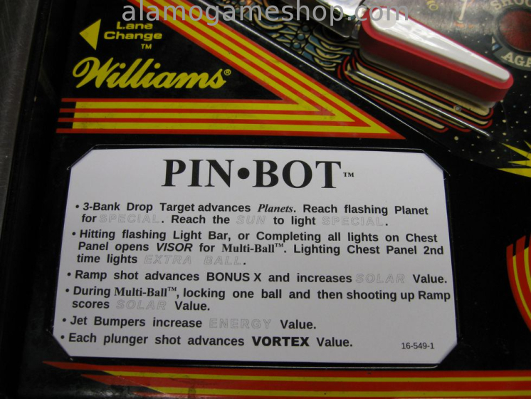 (image for) Pinbot pinball by Williams 1986