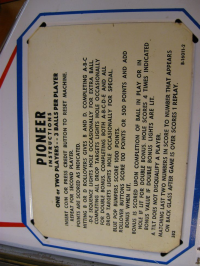 Pioneer pinball by Gottlieb 1975