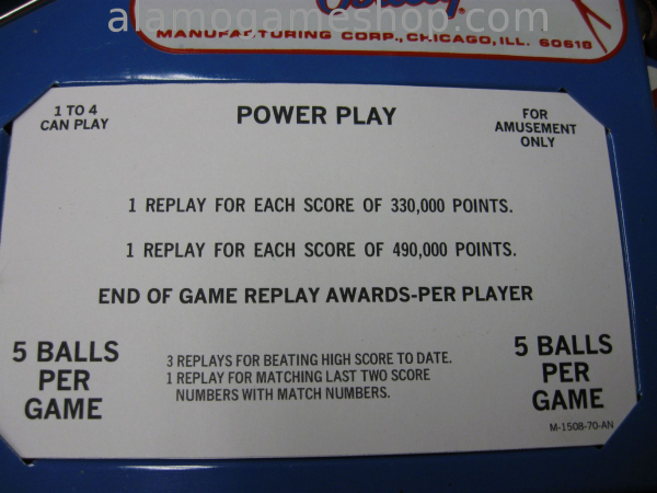 (image for) Power Play, Bobby Orr pinball by Bally