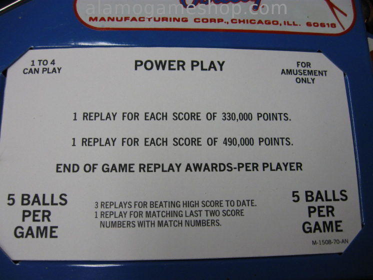 (image for) Power Play, Bobby Orr pinball by Bally