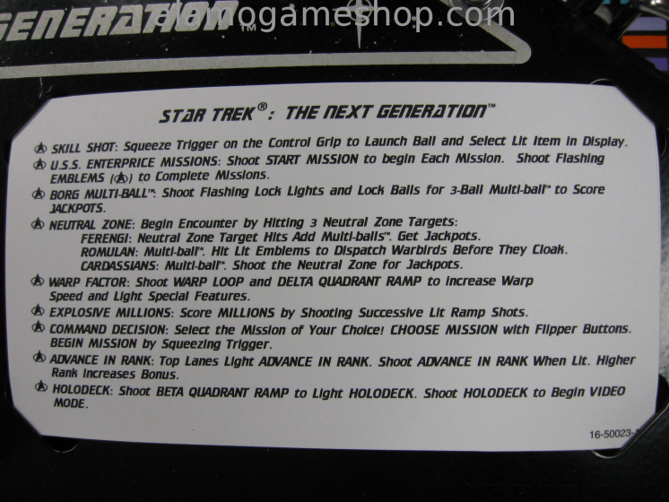 (image for) Star Trek Next Generation #2, pinball b