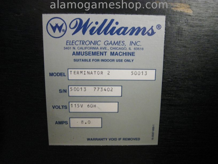 (image for) Terminator 2 pinball by Williams 1991