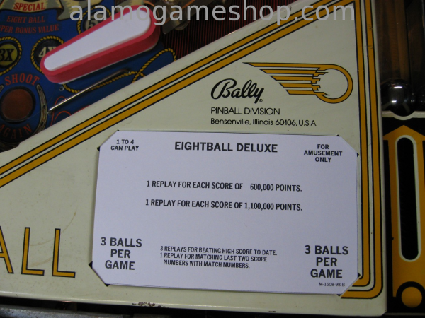 (image for) Eight Ball Deluxe pinball Bally 1984