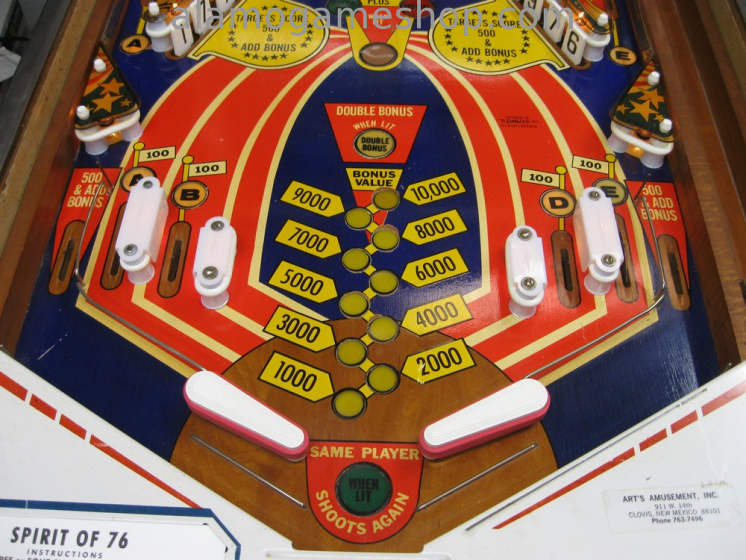 (image for) Spirit of 76 Pinball by Gottlieb 1975