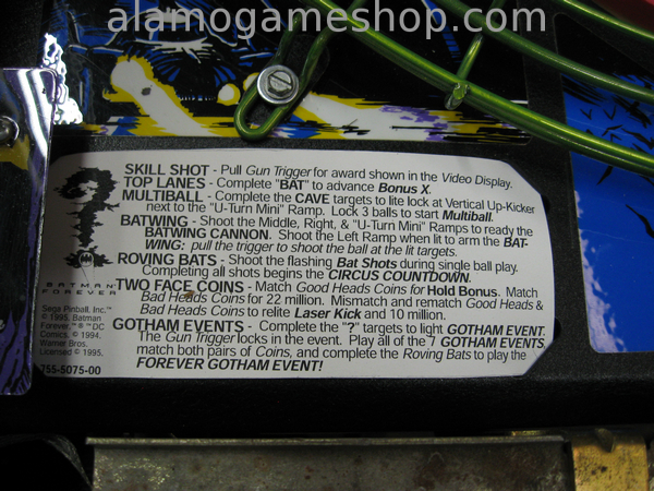 (image for) Batman Forever Pinball by Sega - 1994