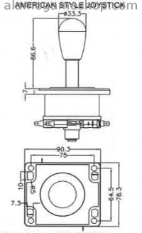 (image for) Joystick, Red, 4 or 8 way