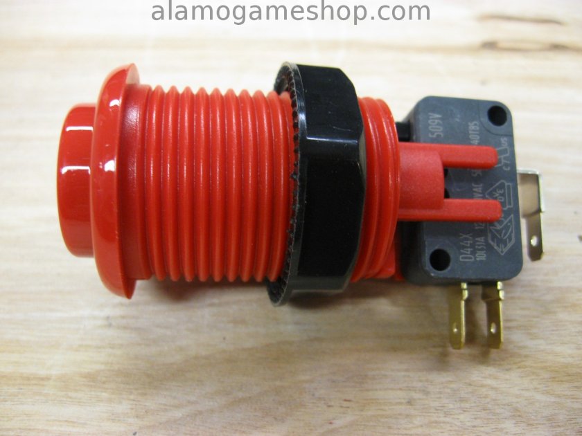 Pushbutton for Arcade Games - Red - Click Image to Close