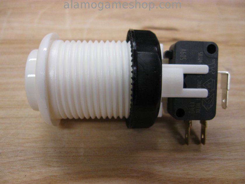 Pushbutton for Arcade Games - White - Click Image to Close