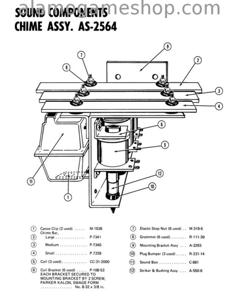 (image for) Chime Unit Rebuild kit, Bally Pinball