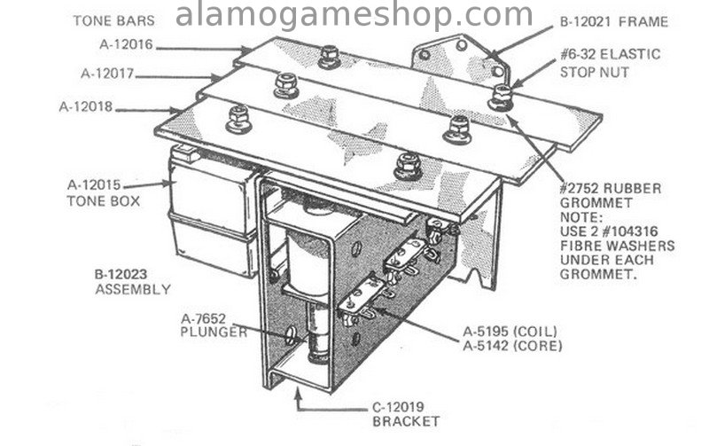 (image for) Chime Unit Rebuild kit, Gottlieb Pinball