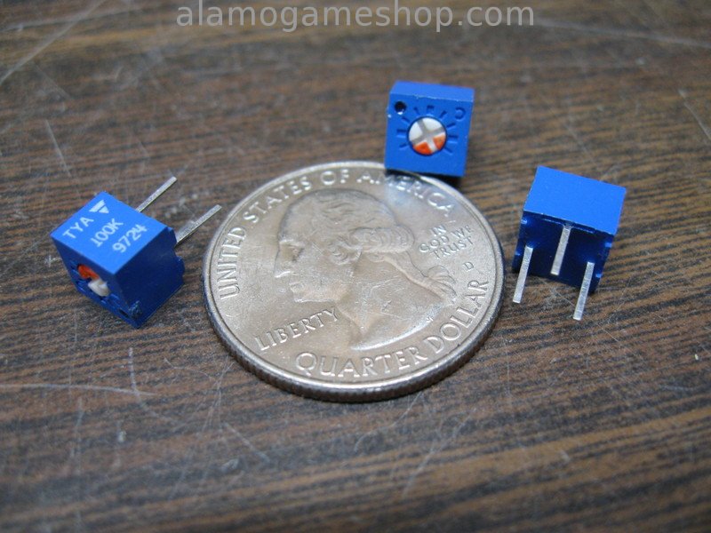 100k ohm Trimpot, horizontal pc mount micro mini - Click Image to Close
