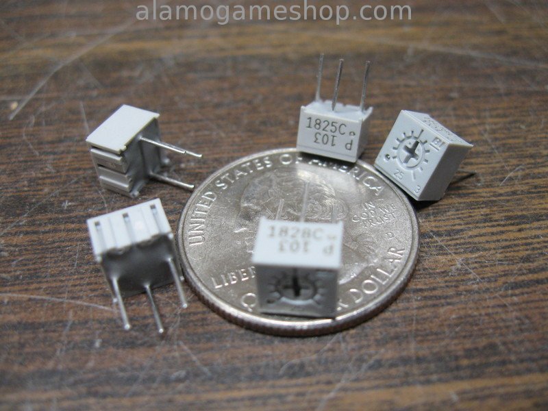 10k ohm Trimpot, horizontal pc mount micro mini - Click Image to Close