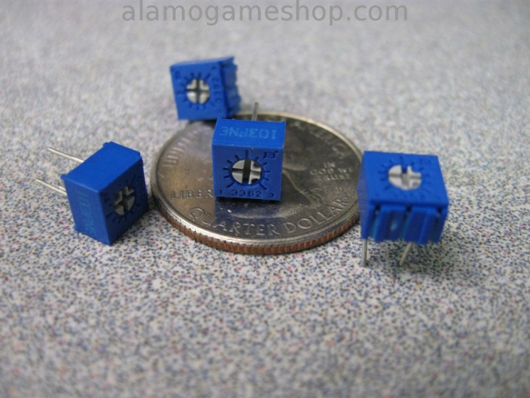 (image for) 10k ohm Trimpot, horizontal pc mount sub-mini