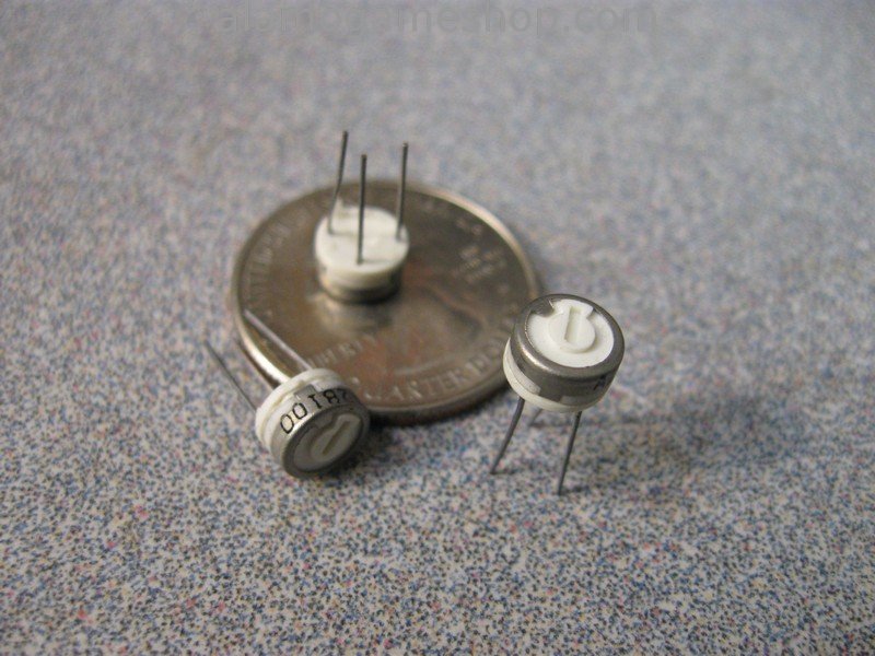 10 ohm Trimpot, horizontal pc mount mini - Click Image to Close