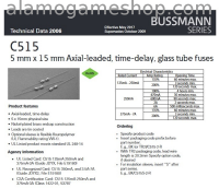 (image for) .25 Amp Fuse, C515 Slow Blow, pigtail